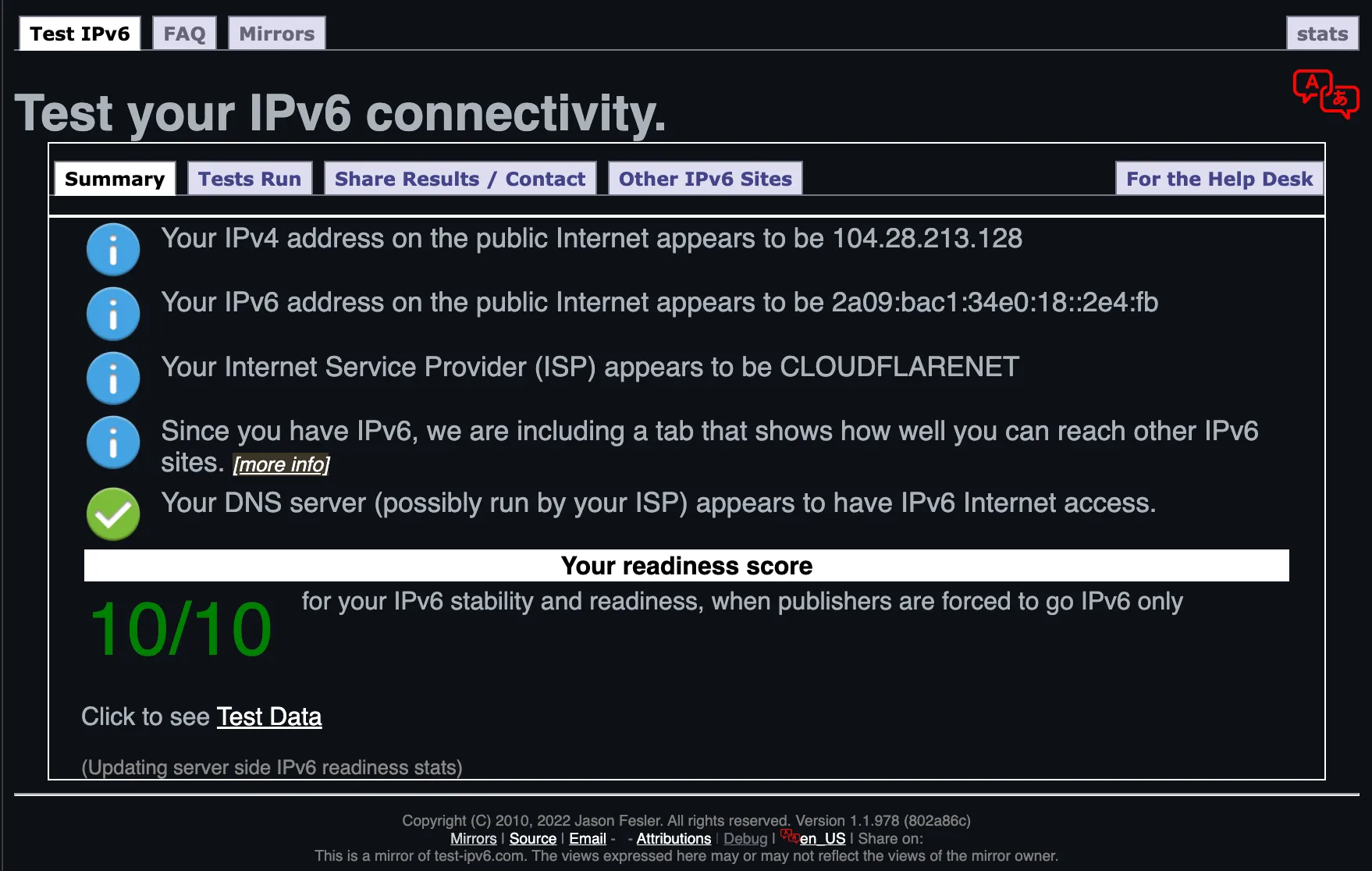 Test IPv6